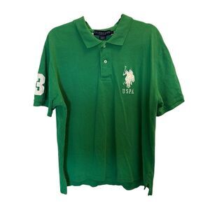 US Polo Association green polo shirt large